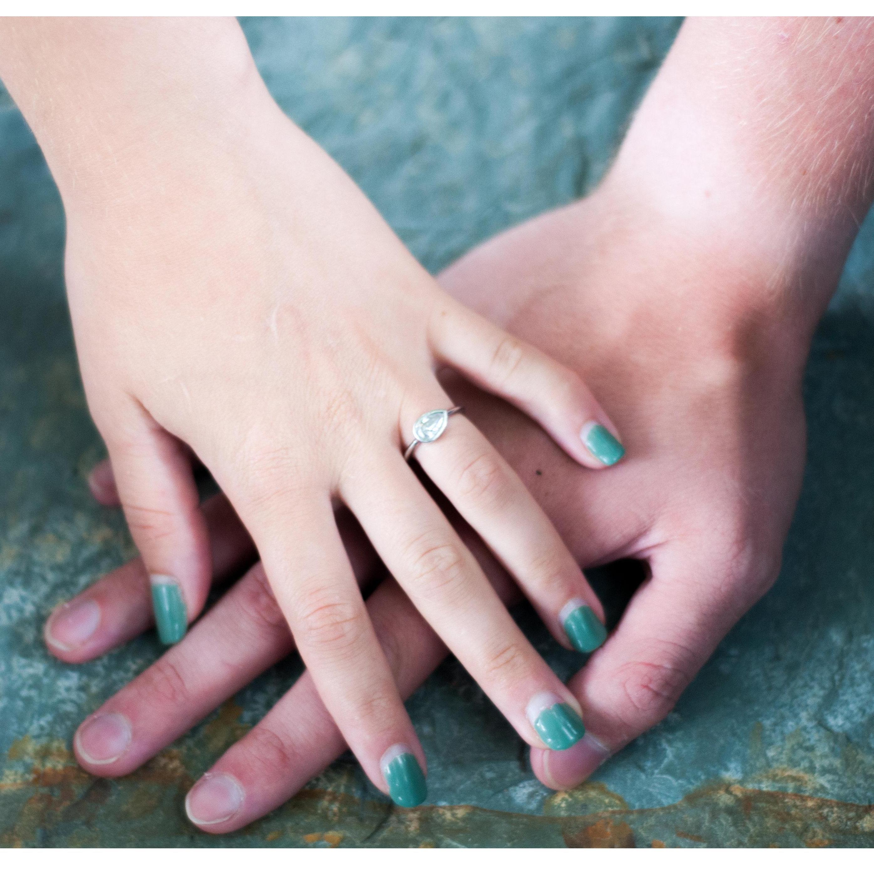 We designed my engagement ring together at a local jeweler in Linden Hills.
