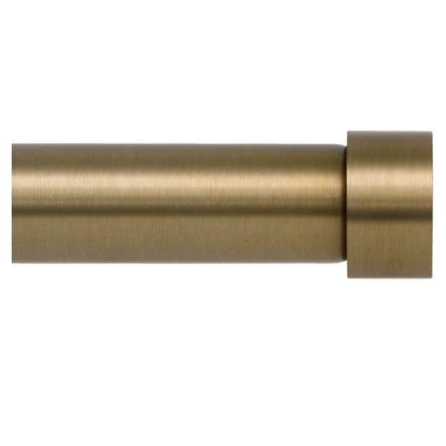 Ivilon Drapery Window Curtain Rod - End Cap Style Design 1 Inch Pole. 48 to 86 Inch Color Warm Gold