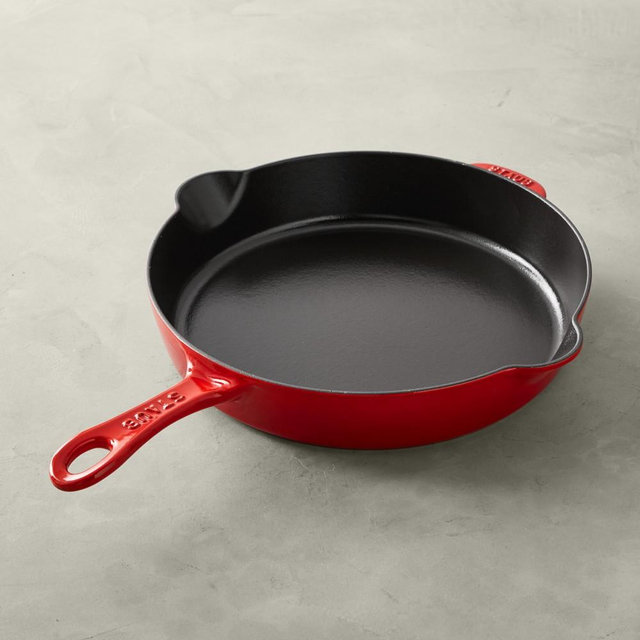 Staub Enameled Cast Iron Traditional Deep Skillet, 11-Inch, Cherry