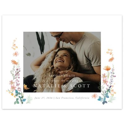 White Boho Wedding Digital Save the Date - Dolce Photo