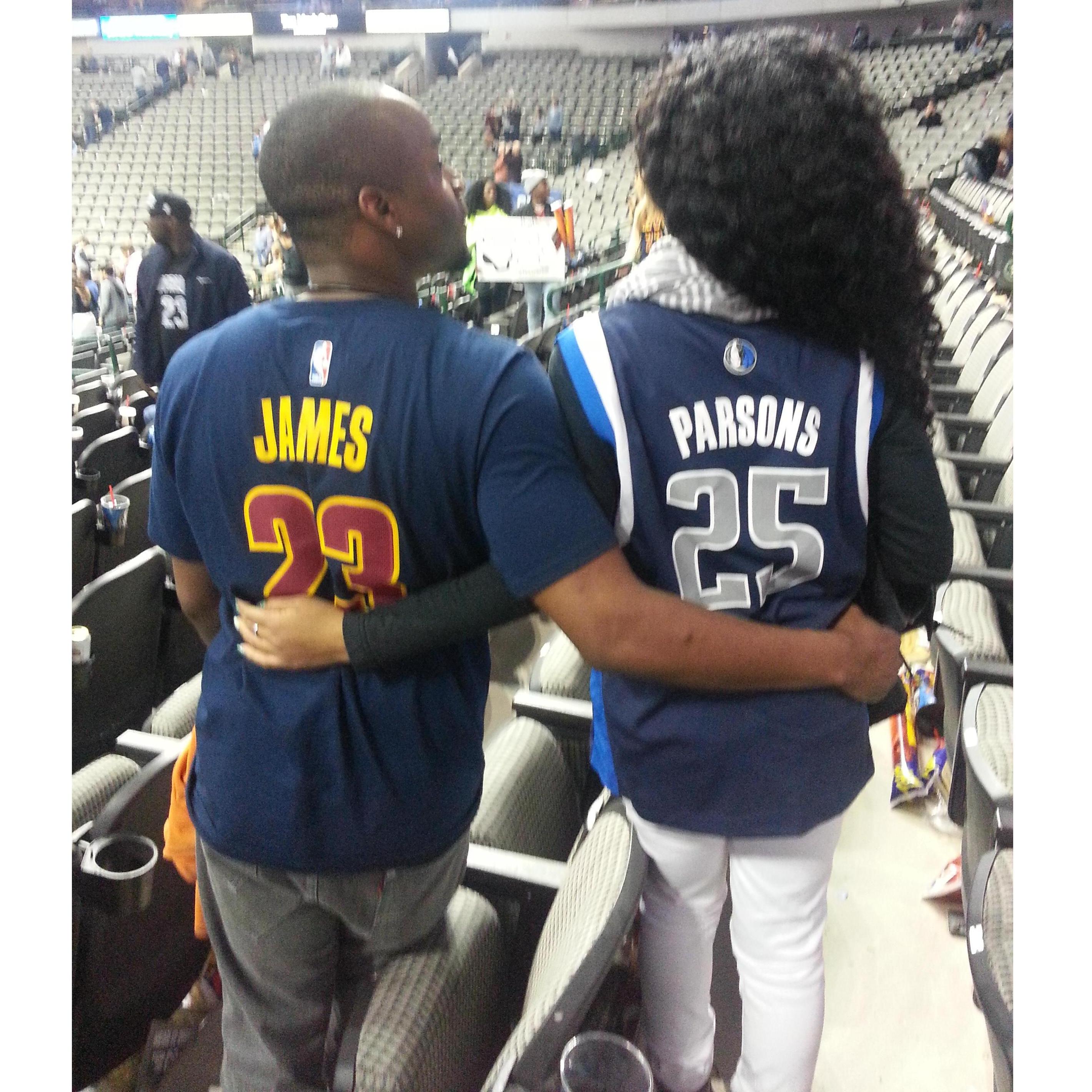 Enjoying a rival basketball game together! We love watching our sports teams together!