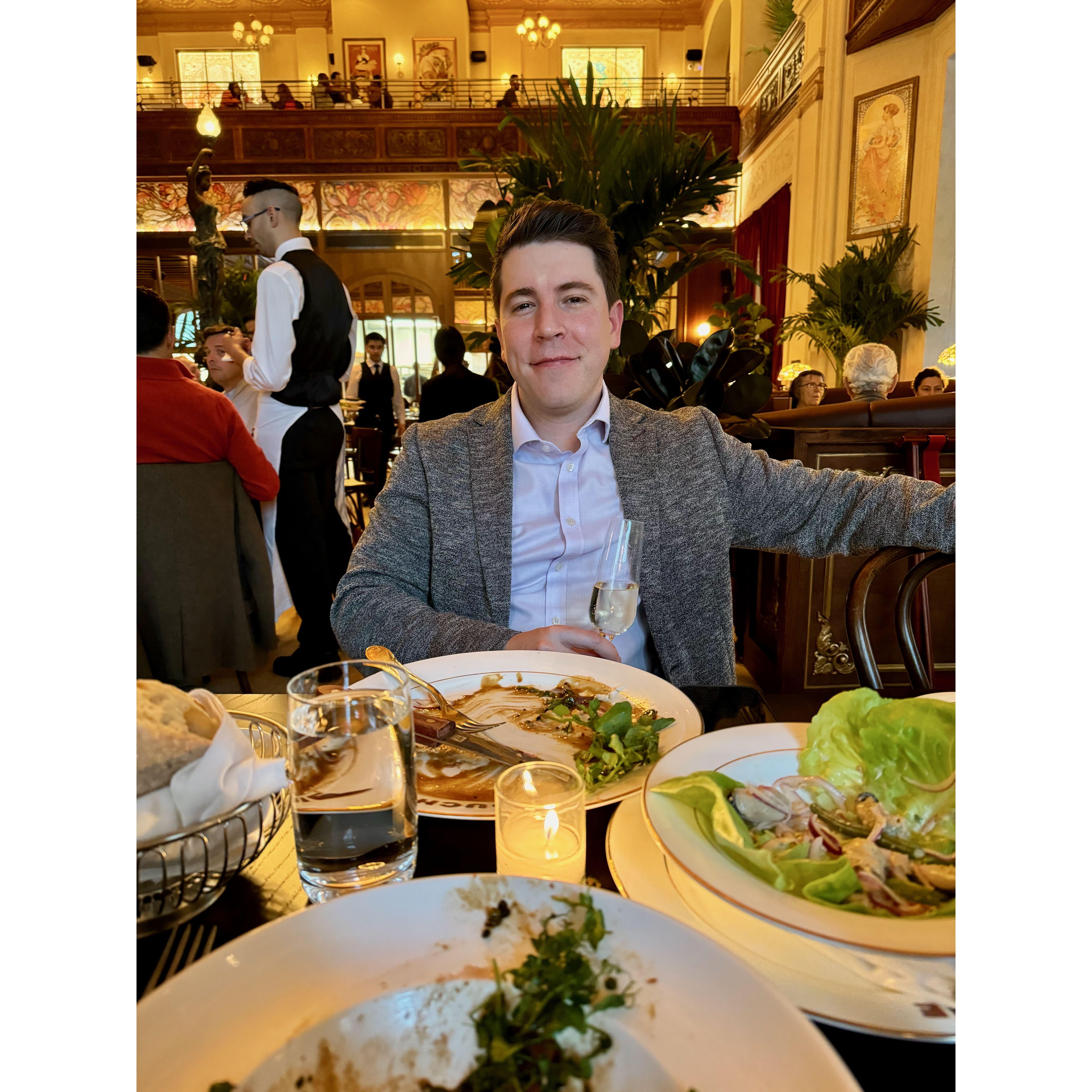 May, 2024; after we devoured our engagement dinner.
