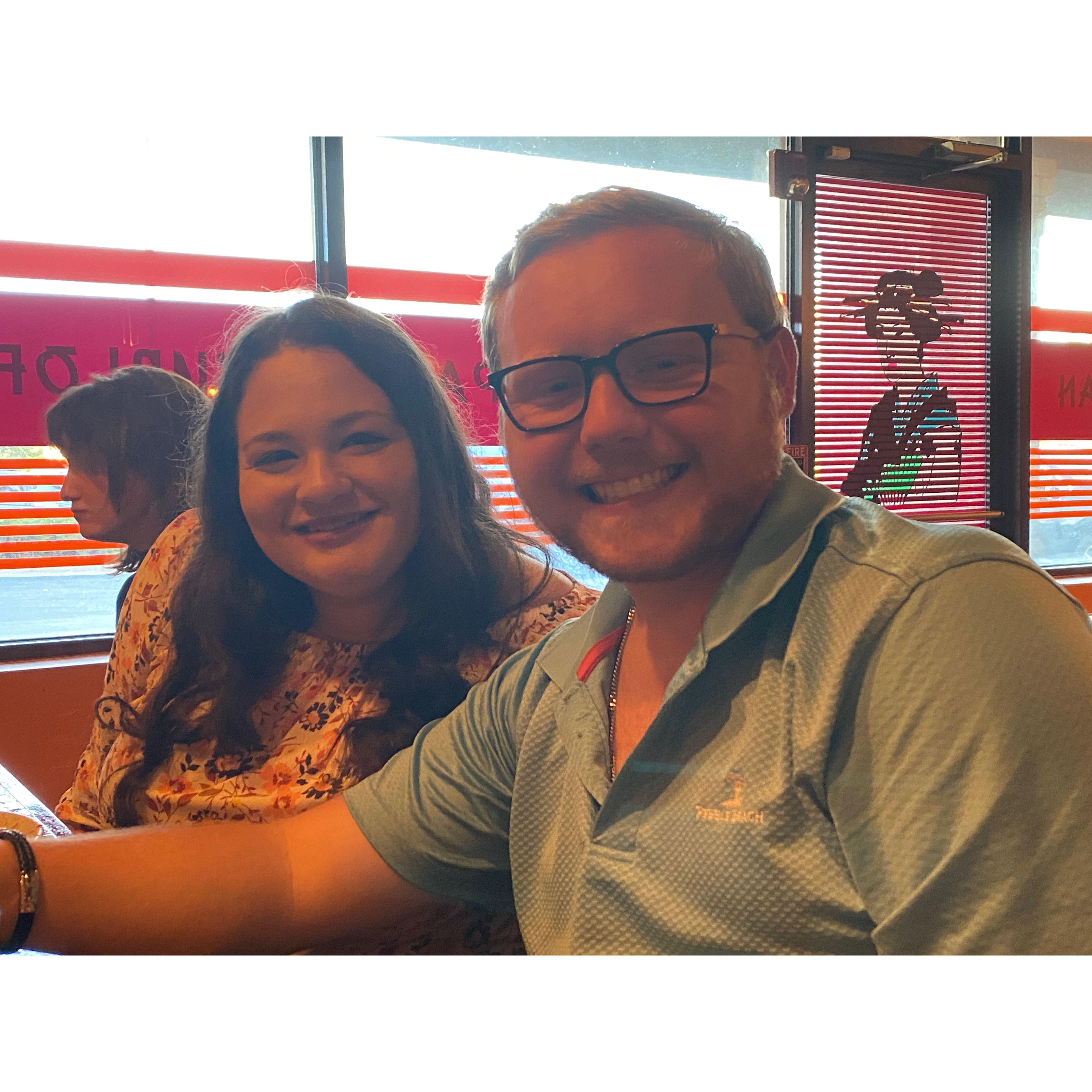 Paul and Sydney at her sister's birthday dinner!