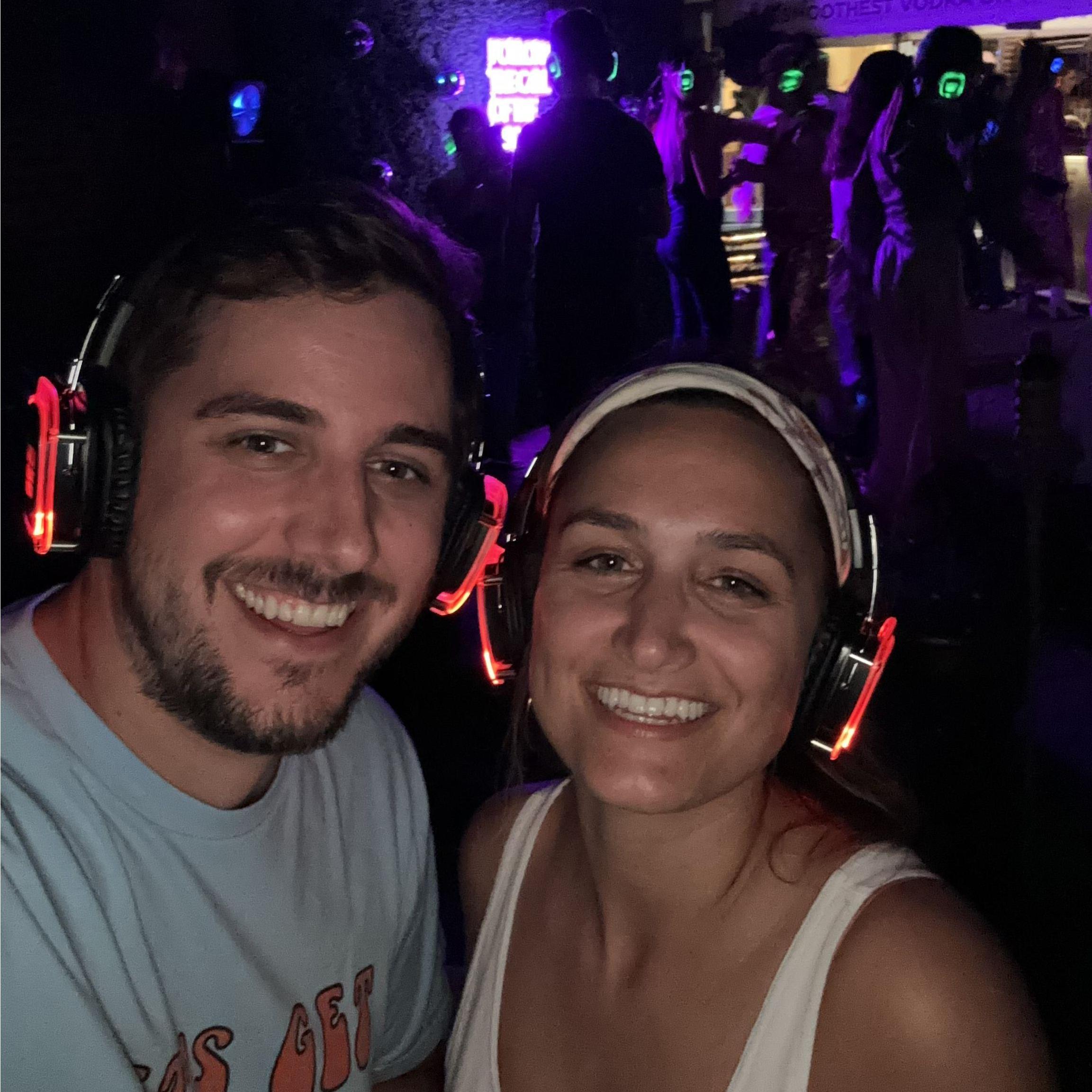 Silent Disco at our friends John & Kassidy's house!