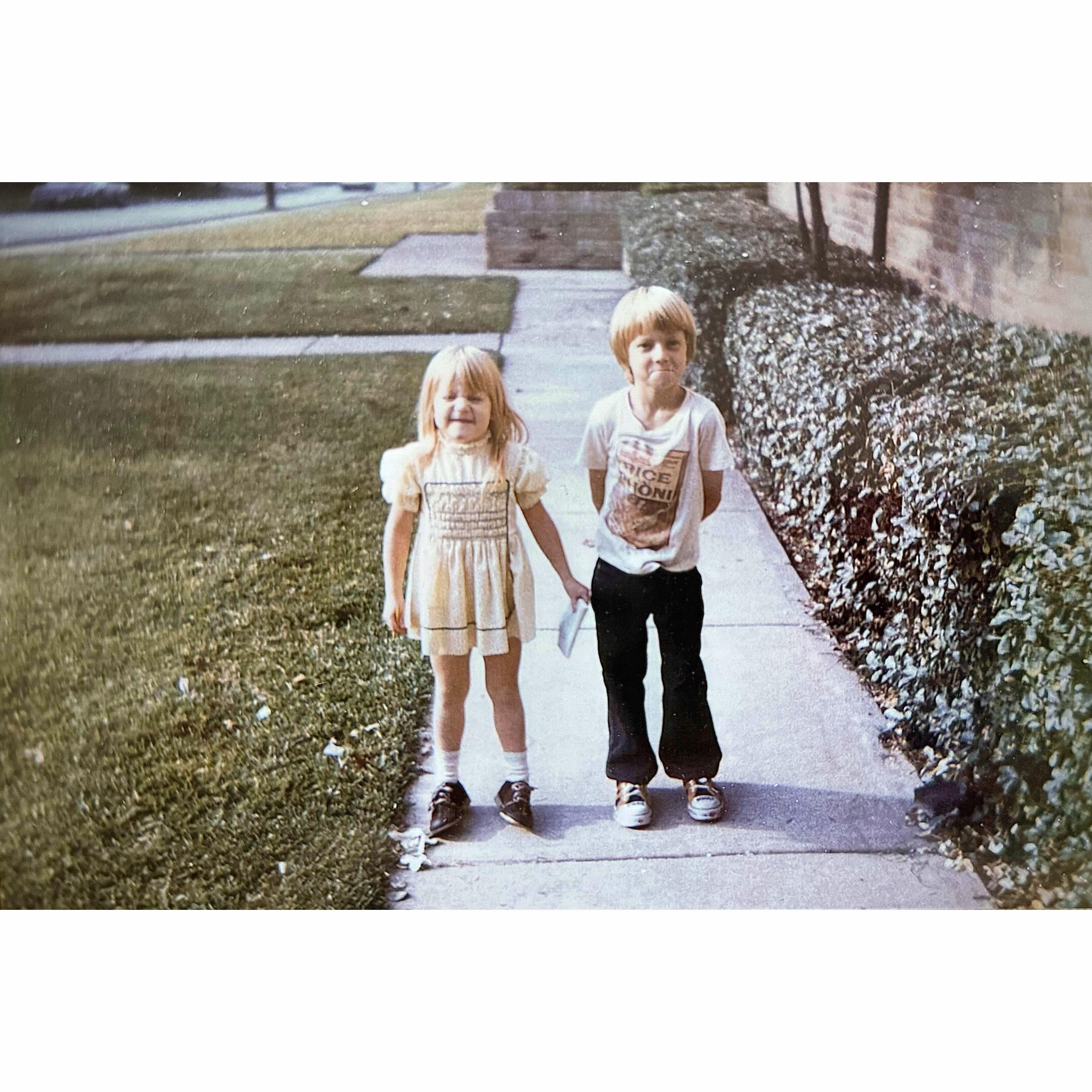 Childhood fashion at it's finest! (Paige and Wayne)
