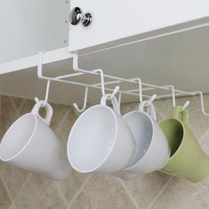 fashionclubs - Fashionclubs 8 Hook Under Shelf Mugs Cups Wine Glasses Storage Drying Holder Rack,Cabinet Hanging Organizer Rack for Ties And Belts