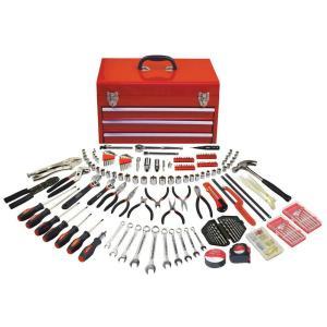 297-Piece All Purpose Mechanics Tool Kit in 3-Drawer Steel Tool Box