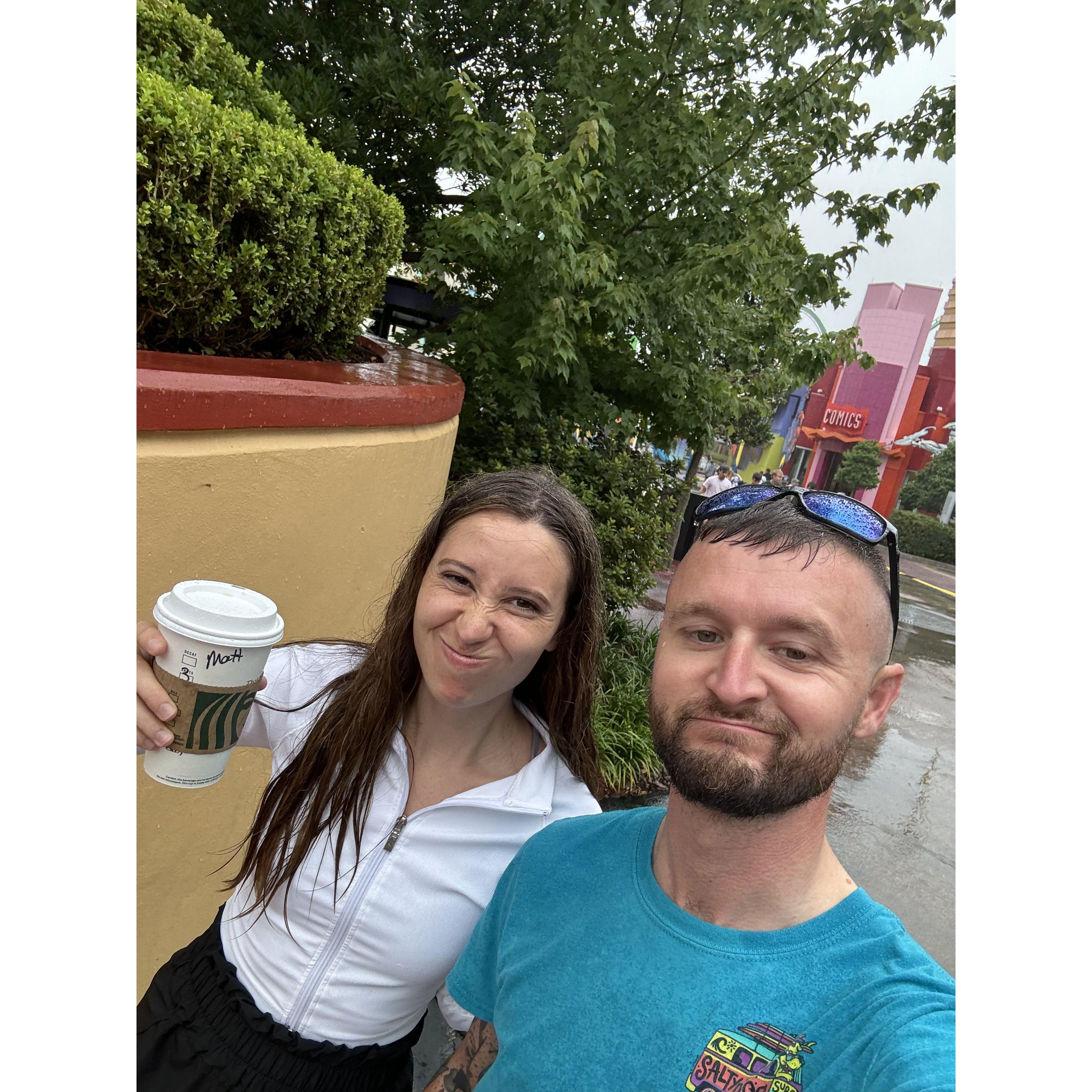 Dancing (well, riding rides) in the rain