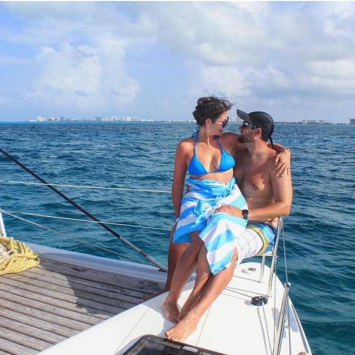 Catamaran in Cancun the day after our engagement