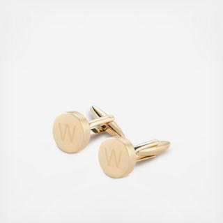 Personalized Gold Round Cuff Links