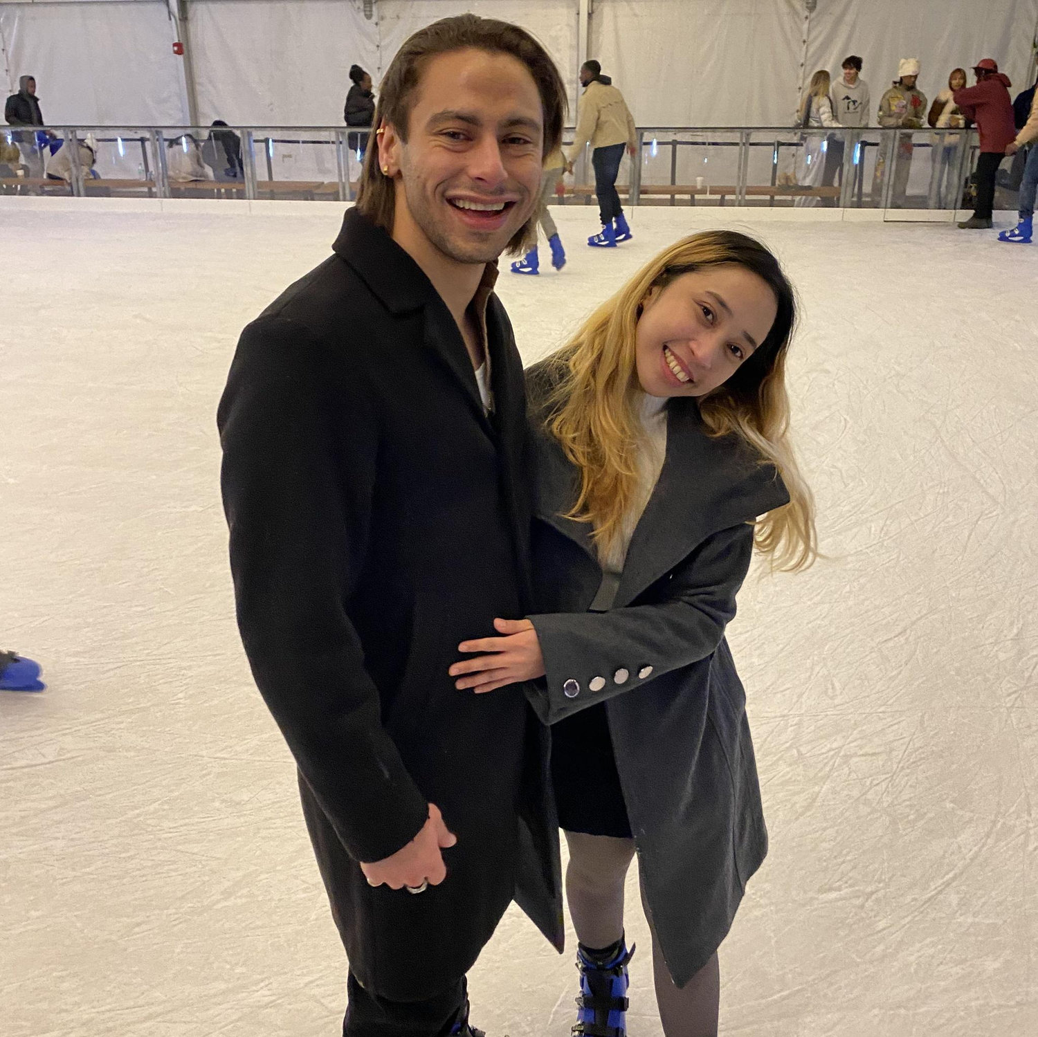 he taught her how to ice skate for the first time ever :P (nvm the fever, runny nose, razor throat...)