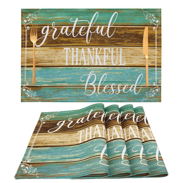 Kerton Stork Farmhouse Table Placemats Set of 4 Place Mats Linen Wipeable Heat Resistant Placemats Washable Fabric Waterproof Rectangle Table Mat for Kitchen Dining Dinner 18 X 12 Inch, Retro