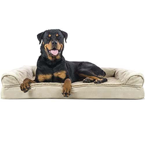 Furhaven Pet - Plush Orthopedic Sofa, L-Shaped Chaise Couch, Calming Donut Dog Bed, Packable Travel Dog Bed with Stuff Sack and More for Dogs and Cats - Multiple Styles, Sizes, and Colors