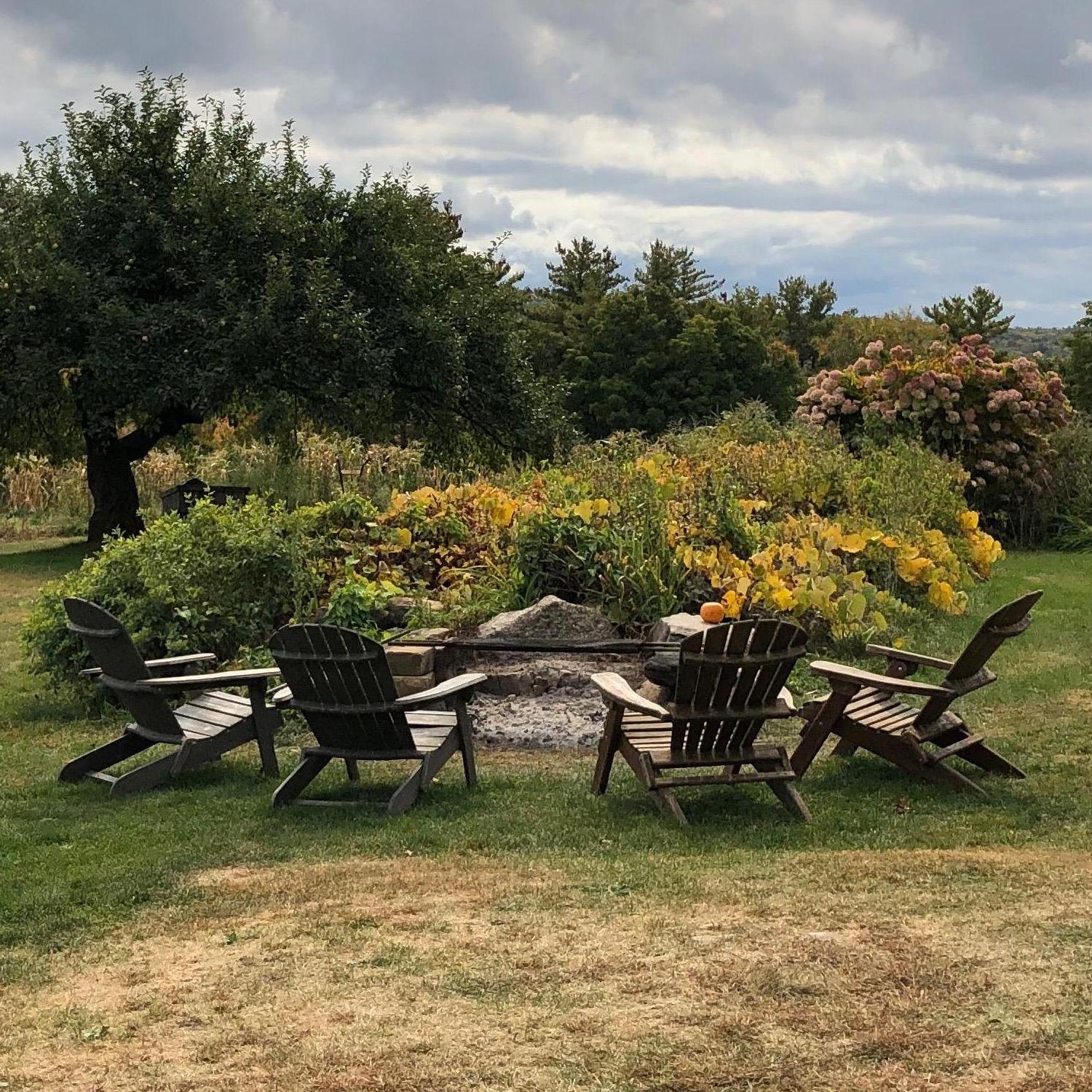 The fire pit is perfect for chilly September nights!