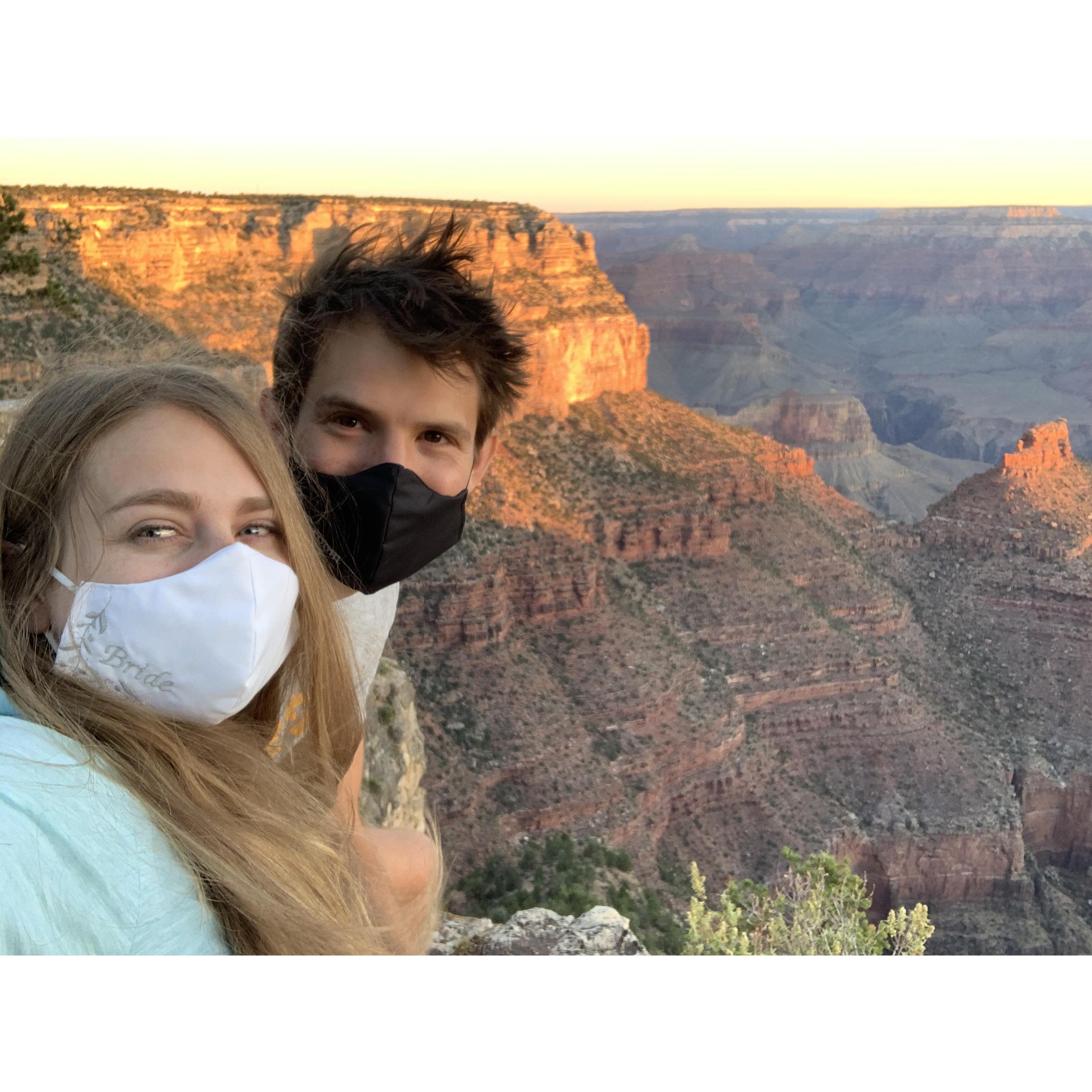 Sunrise at the Grand Canyon.