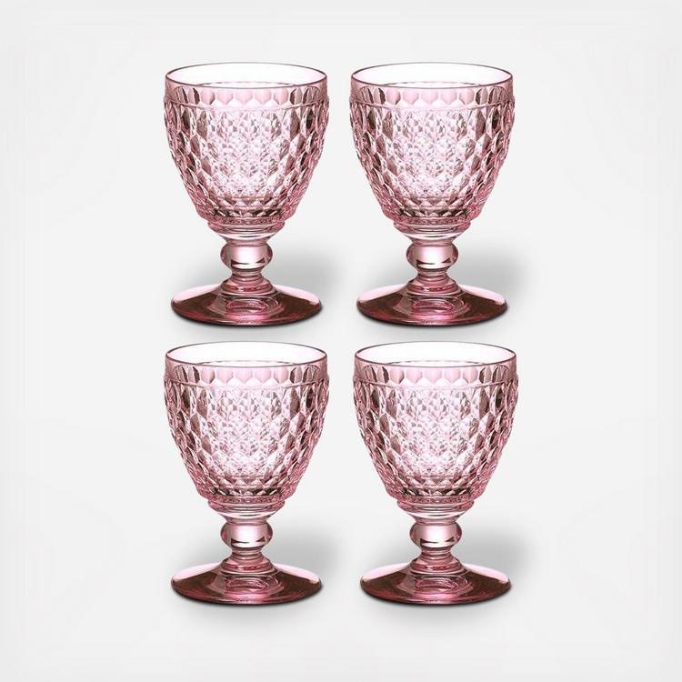 Villeroy & Boch Boston Colored Red, Wine Glasses, Set of 4, Red, 11 oz