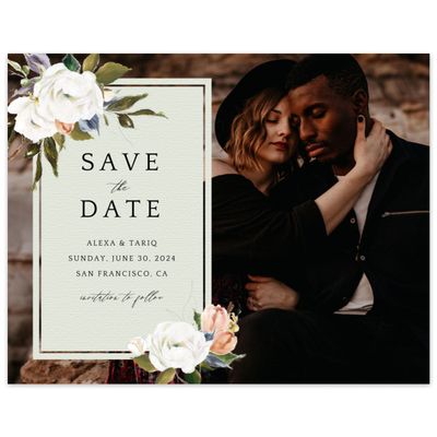Light Sage, Green Wedding Digital Save the Date - Octavia Landscape
