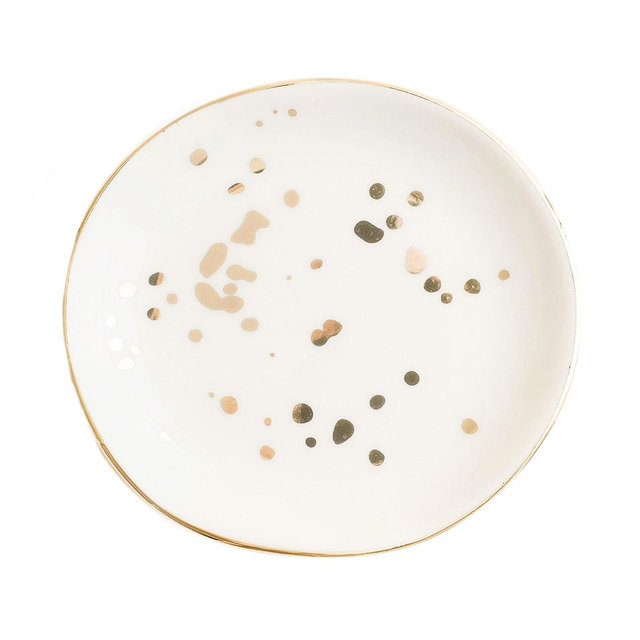 Sweet Water Decor Speckled Jewelry Dish - 4x4"
