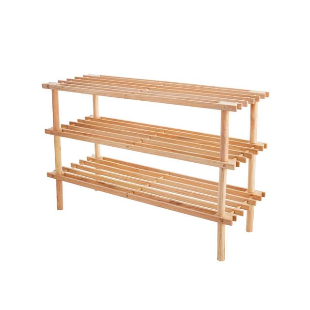 Simply Essential™ 3-Tier Wood Shoe Rack in Natural