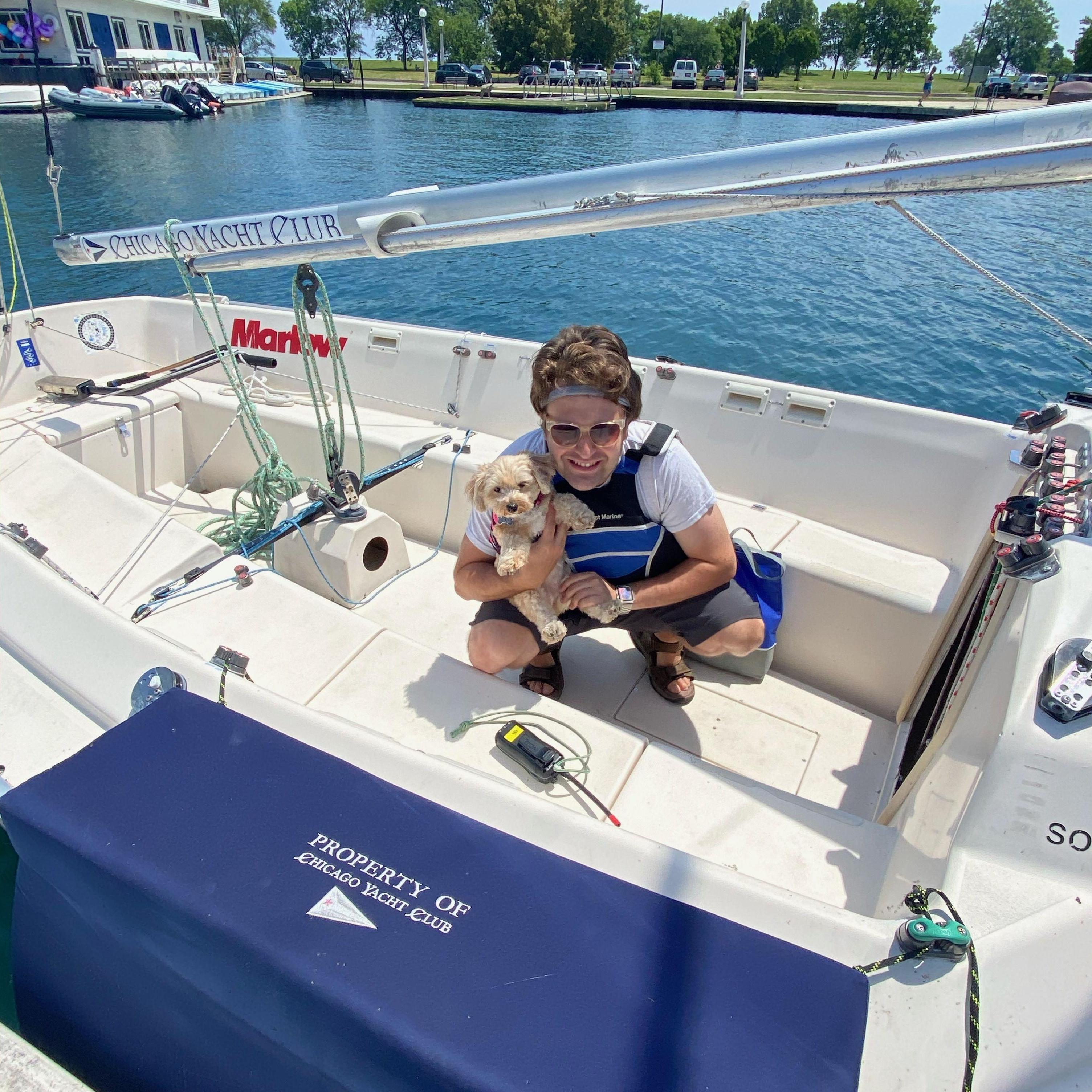 Pebbles and Shane decided to teach Andrea how to sail.