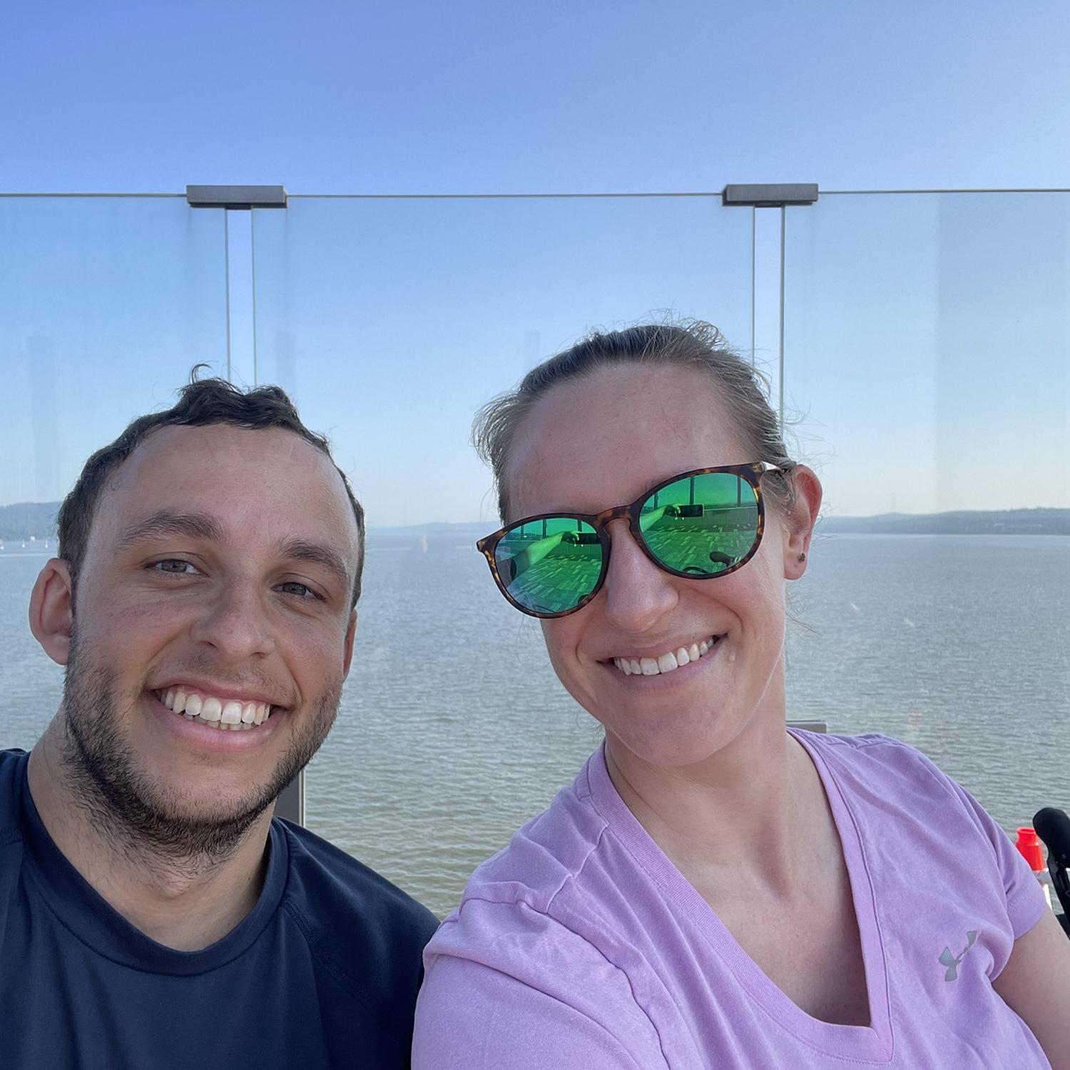 Pit stop while biking across the Tappan Zee bridge