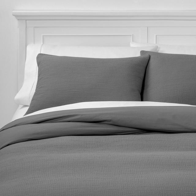 King Micro Texture Duvet Cover & Sham Set Gray - Project 62™ + Nate Berkus™