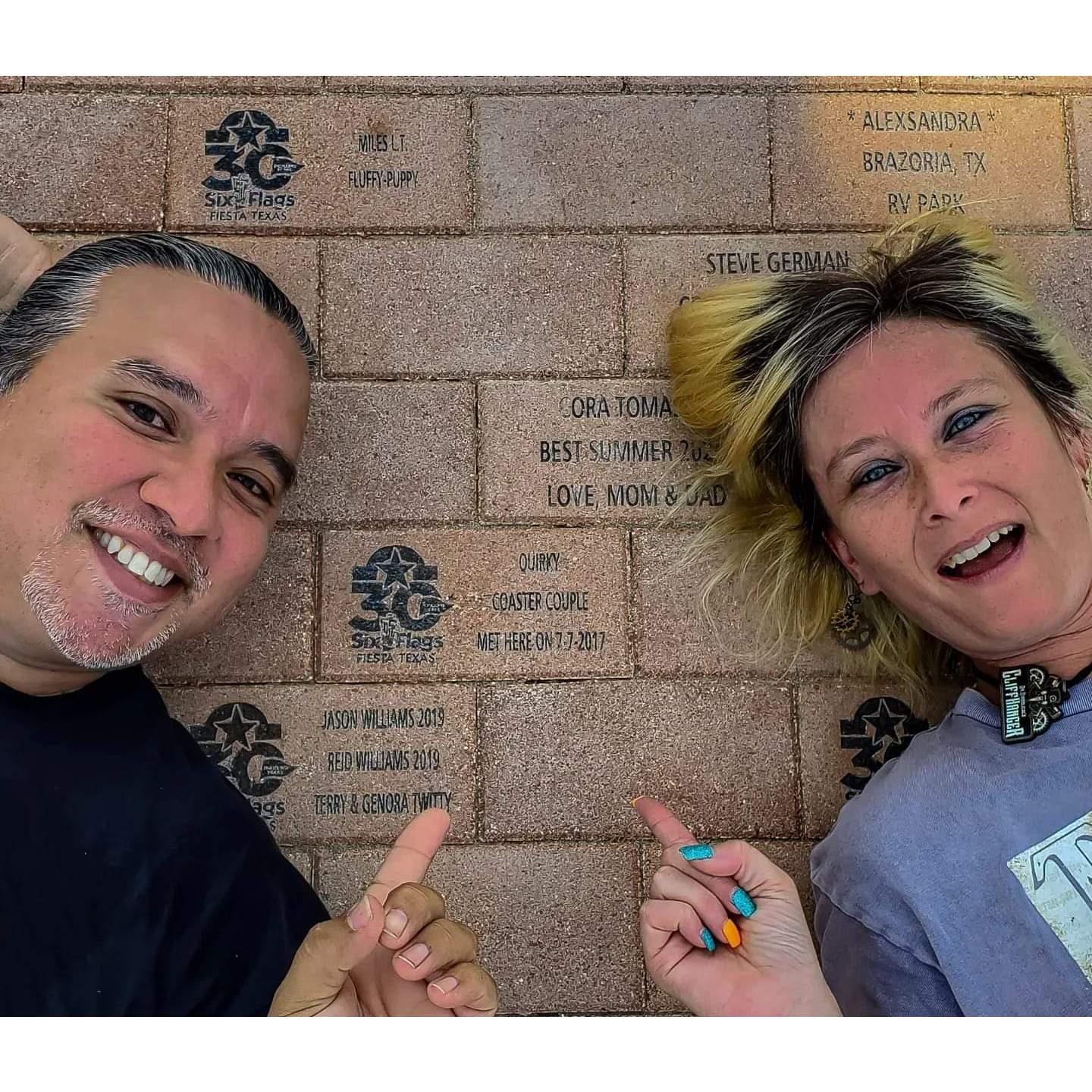 We have a brick literally right under where we got engaged!