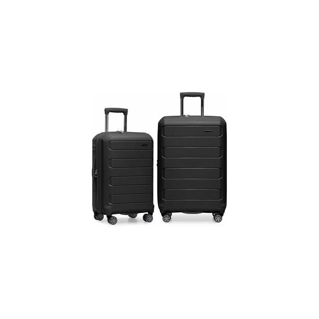 Traveler's Choice Pagosa Hardside Luggage - Premium Suitcases with Spinner Wheels, TSA Lock - 2-Piece Set, Black