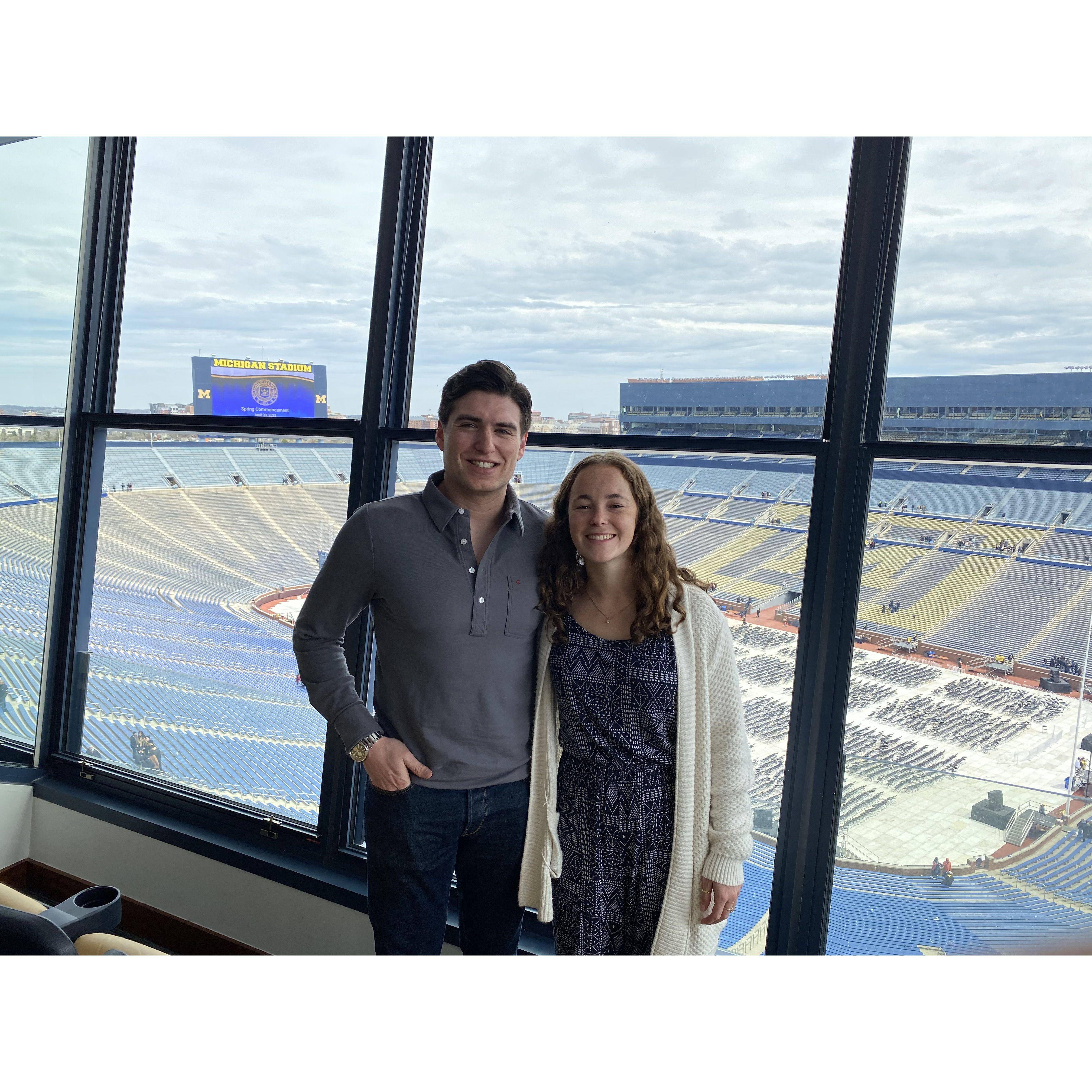 Annika (Aly's sister's) college graduation- reminiscing at the Big House
