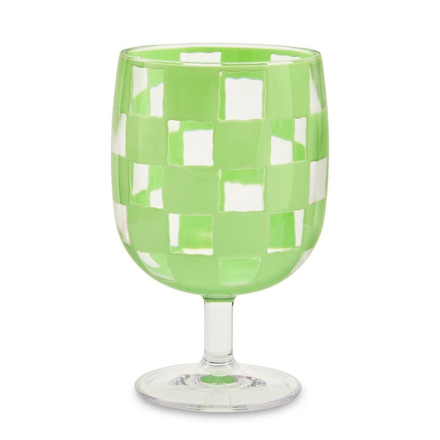MacKenzie-Childs Outdoor Acrylic Water Goblets, Set of 4, Green