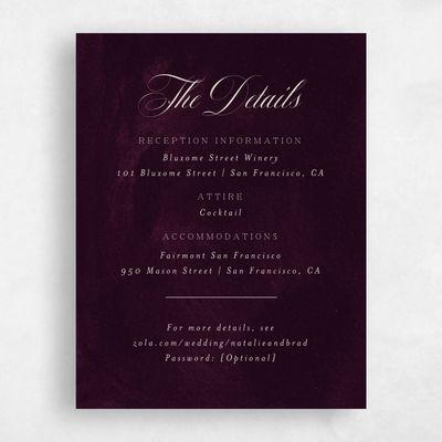 Purple Floral Wedding Enclosure - Brocard