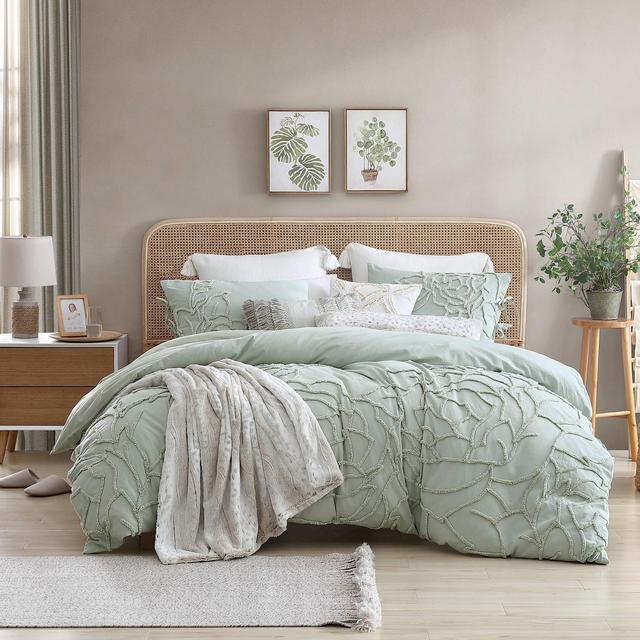 Peri Home 3pc King Chenille Rose Comforter Set Green
