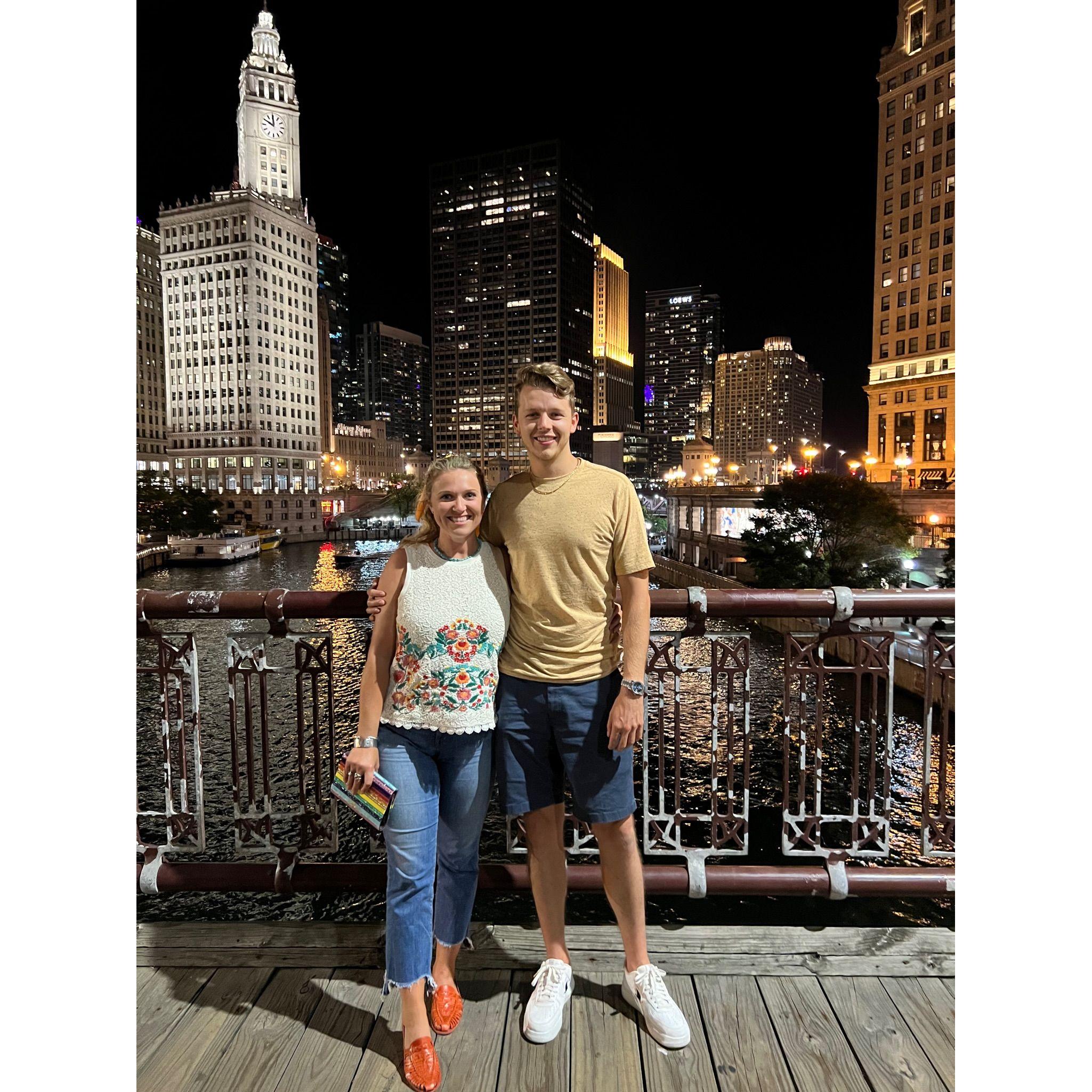 At the riverwalk in Chicago, IL.