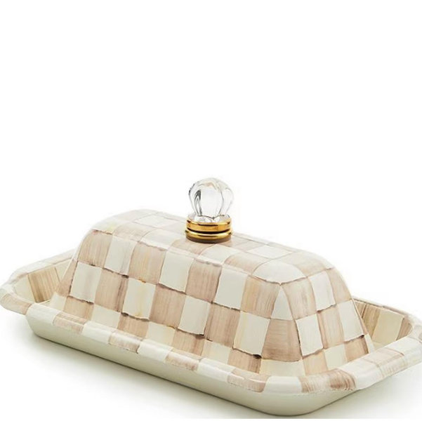 MacKenzie-Childs Check® Enamel Butter Box