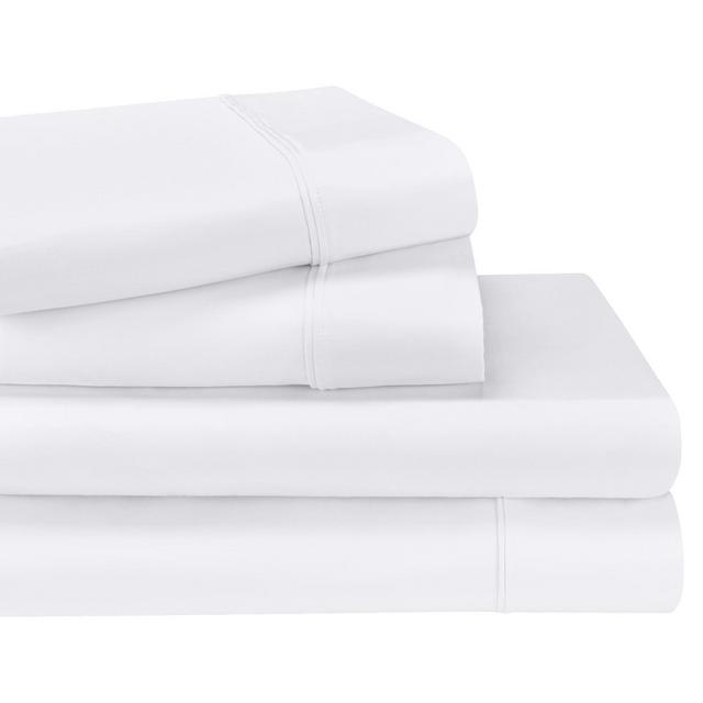 1200-Thread Count Cotton Deep Pocket Sheet Set, King, White - Blue Nile Mills