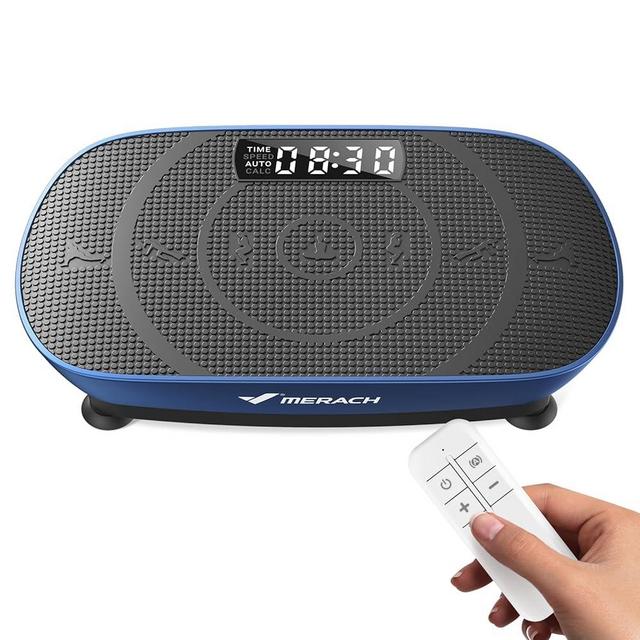 MERACH Vibration Plate Exercise Machine, Slim Vibration Plate for Lymphatic Drainage Weight Loss, Vibrating Plate with Real-Time Calorie Tracking on LED Display, Workout Equipment for Home Women Men