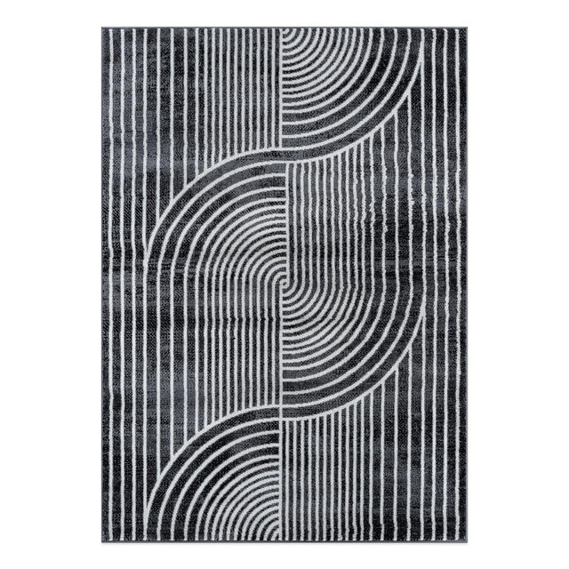 World Rug Gallery Contemporary Arch Knot Design Area Rug - BLACK 7' 10" x 10'