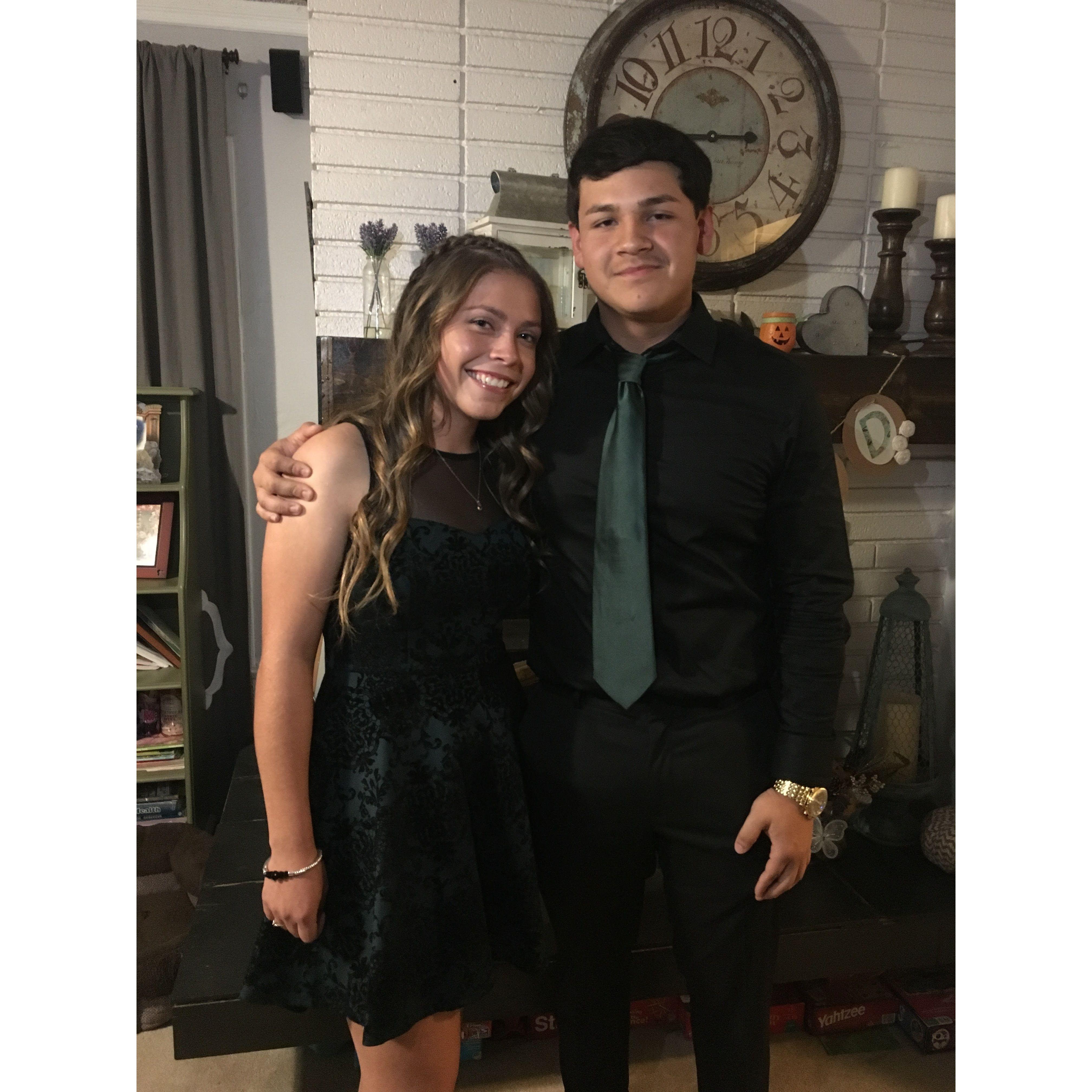 Our first homecoming dance together as "friends" in 2017