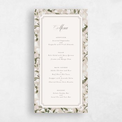 Canvas Tan, Beige Wedding Menu - Annika
