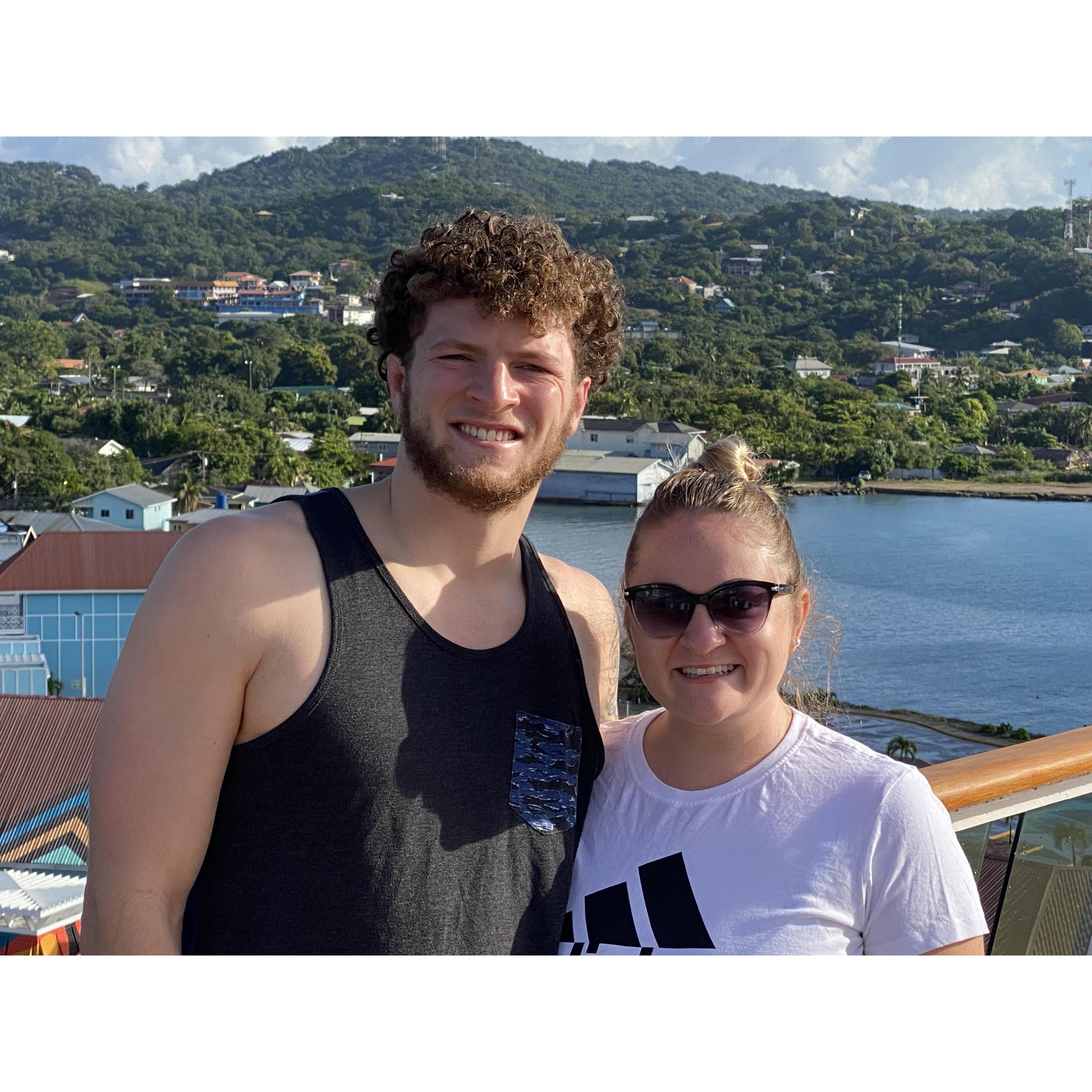 Our first vacation engaged. We took this photo in Honduras.