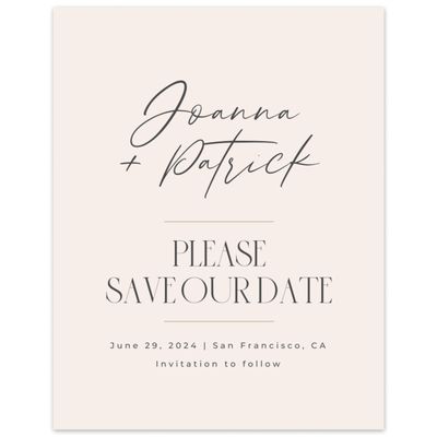 Linen, Beige Wedding Digital Save the Date - Hannegan Portrait