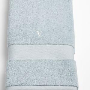 Personalized Organic Turkish Cotton Pale Blue Hand Towel