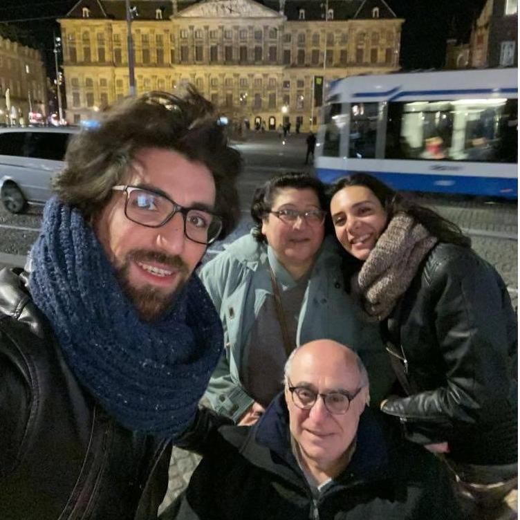 Elaine & Bassam with Elaine's parents in Amsterdam
