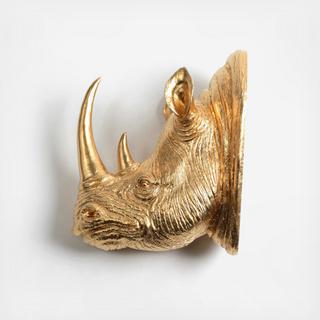 Resin Faux Taxidermy Rhino Head