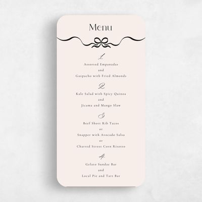 Beige Rounded Wedding Menu - Alba