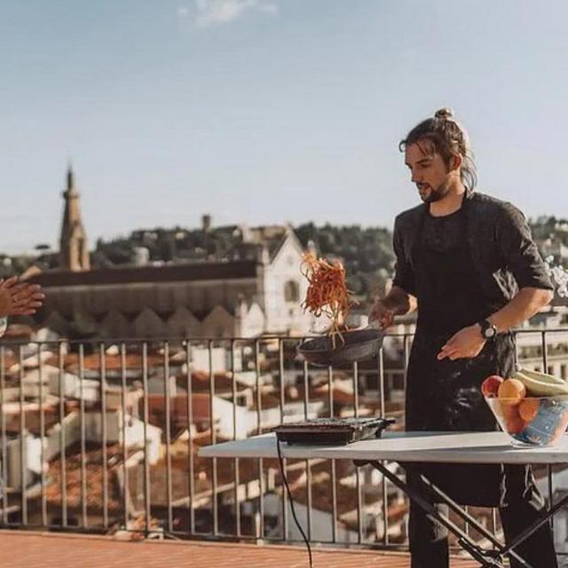 Rooftop cooking class in Florence, Italy