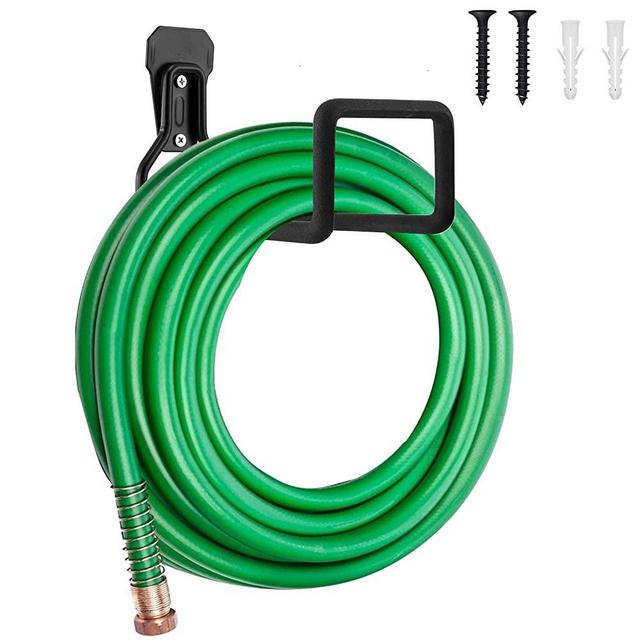 Sageme Hose Hanger, Heavy Duty Metal Hose Holder Wall Mount, Hook for Garden Hose/Expandable Hose/Hose Reel/Water Hose/Pocket Hose/Flexable Hose/Magic Hose (Black)