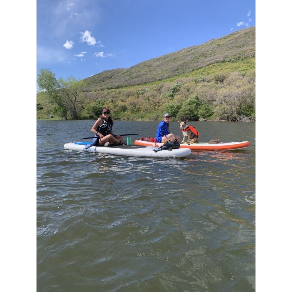 Anna and Anntje (Ryan's mom) paddle boarding at Vega State Park!