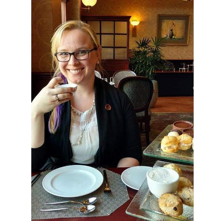 Katie enjoying high tea in Victoria, B.C