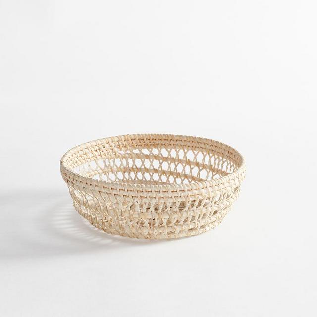 Miramar Woven Rattan Fruit Bowl - White Wash